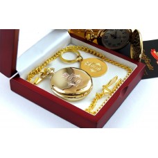 British Police Gold Plated Pocket Watch and Keyring